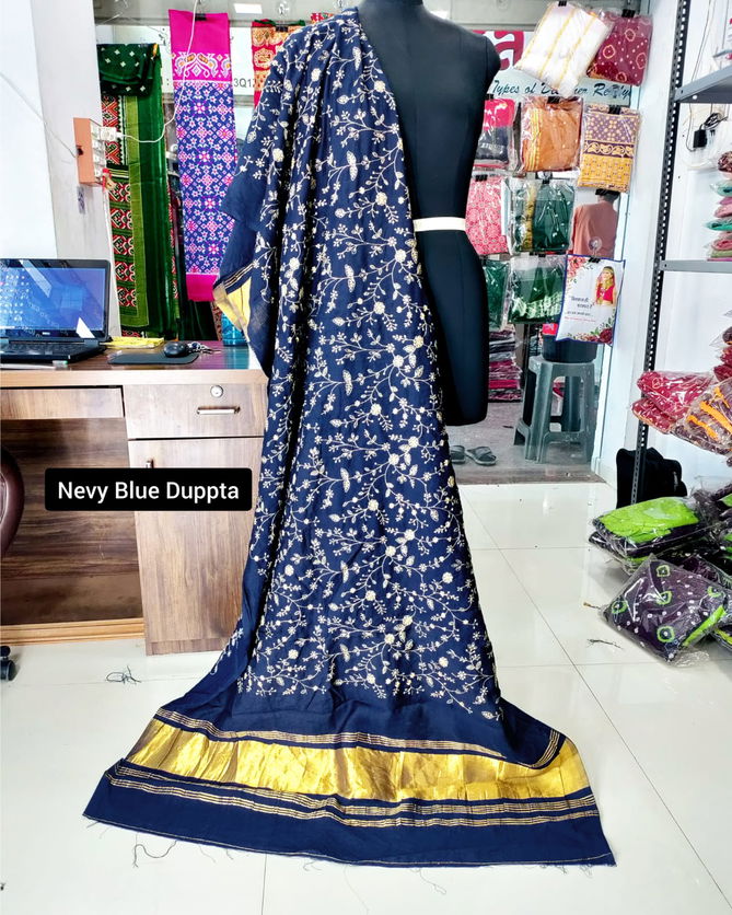 Lagadi Patta Work Chandery Silk Designer Dupatta Wholesale Online